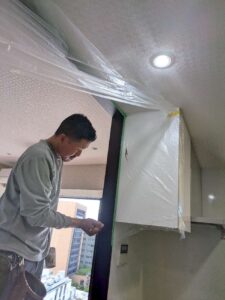 前橋市で枠と笠木カウンターの補修です。