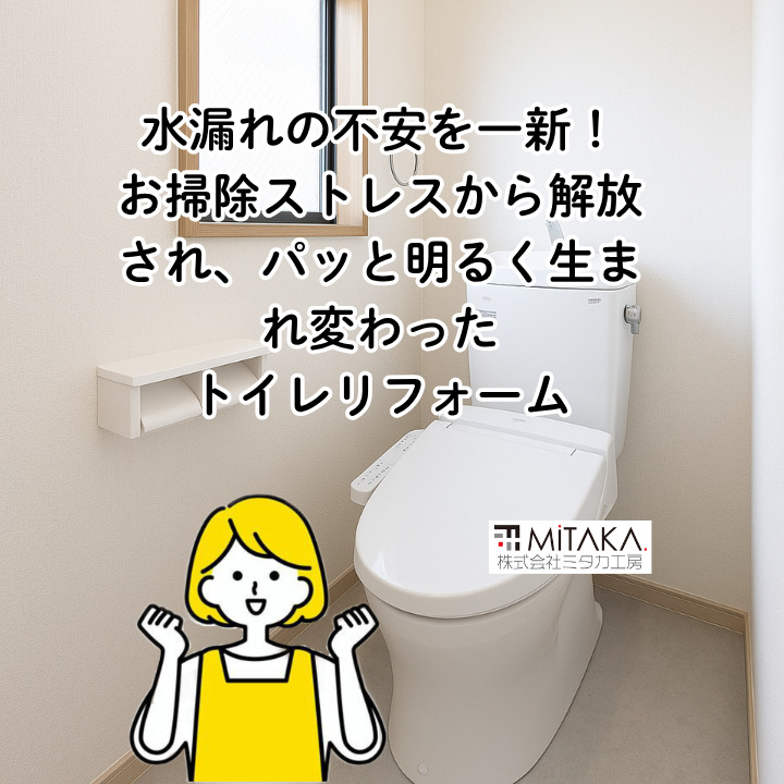 高崎市で水漏れの不安を一新！お掃除ストレスから解放され、パッと明るく生まれ変わった1Fトイレリフォーム