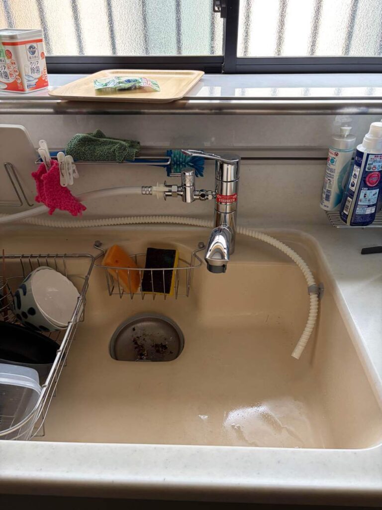 【前橋市】食洗機が繋がるキッチン水栓交換！分岐水栓で使い勝手向上